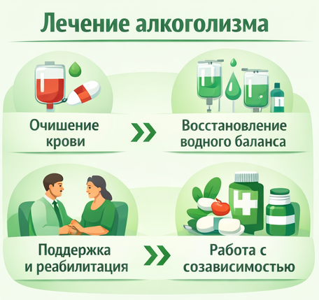 лечение алкоголизма в Алдане этапы